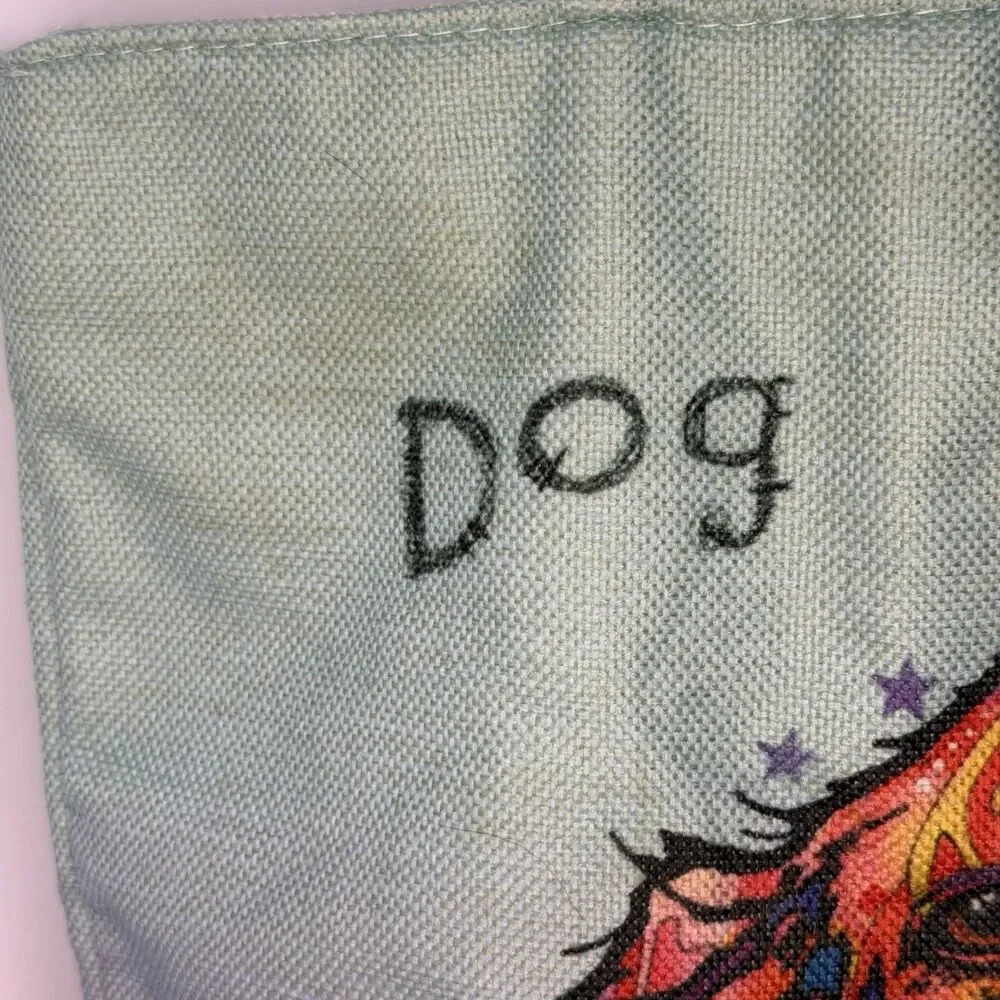 Dean Russo Dog Is Love Jute Tote Bag Colorful Golden Retriever Pop Art 17